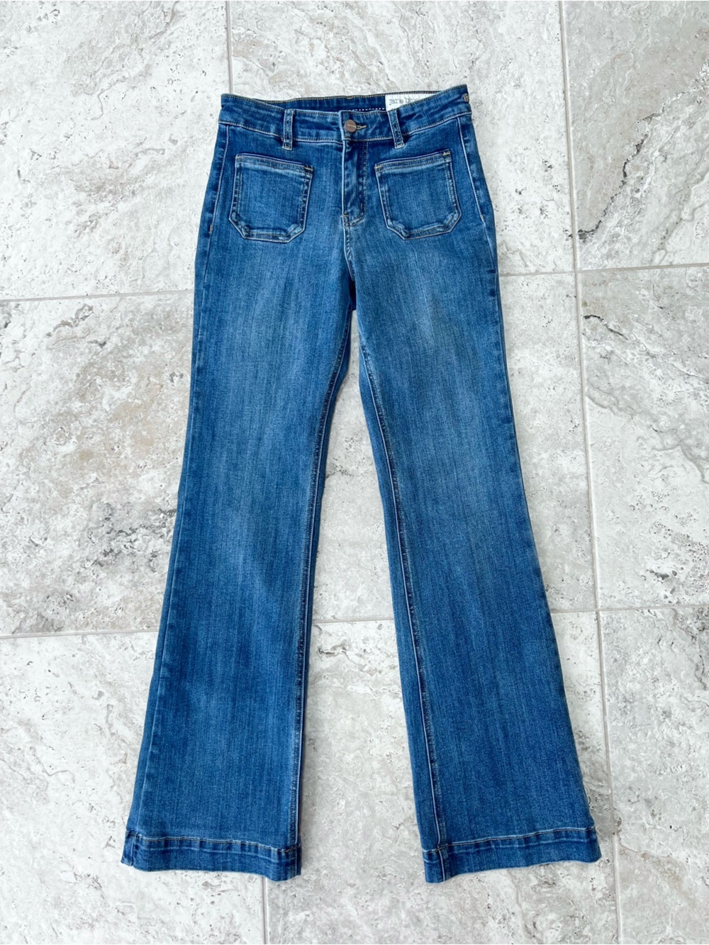 Jane Blue The Bastille Alabama High-Waist Flare Jeans, Oxford Med Blue Wash, 25